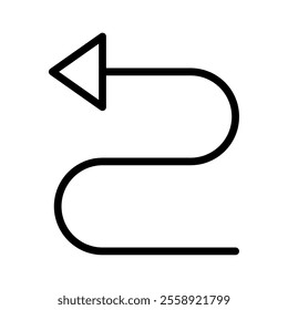 line arrow poiting left isolated vector icon