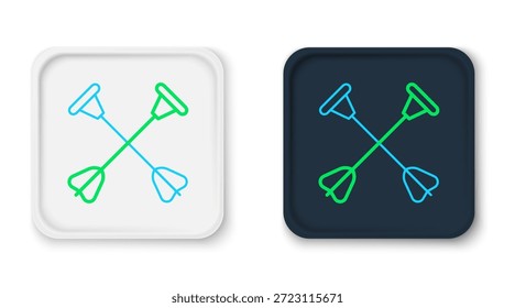 Linienpfeil mit Saugerspitzen-Symbol einzeln auf weißem Hintergrund. Farbiges Umrisskonzept Vektorgrafik