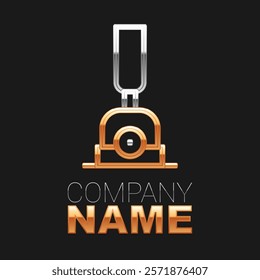 Line Arrow for switching the railway icon isolated on black background. Old railway tracks. Colorful outline concept. Vector