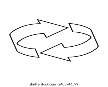 Line Arrow vector. Recycle Arrow icon. Refresh Signs. Refresh symbol. Vector Arrow. Vector illustration