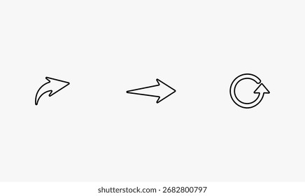 Design de setas de linha para uso.