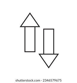 Line arrows up and down. Vector illustration.
icon editable stroke, sign, symbol outline line button isolated on white