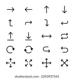 Line arrows icon set for apps and web sites