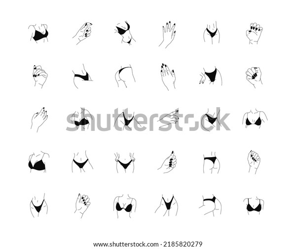 Line Art 30 Naked Female Body Stock Vector Royalty Free 2185820279 Shutterstock 