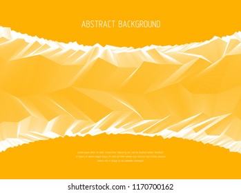 Line art 3d abstract vector background with geometric linear terrain surface of fantastic cosmic planet landscape, science fiction illustration.