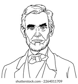 Line art of Abraham Lincoln, the 16th president of the United States