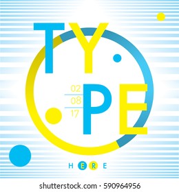 Line art Abstract Background with round frame/ Typography poster design