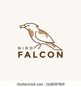 line art abstract bird falcon logo design vector graphic symbol icon illustration creative idea