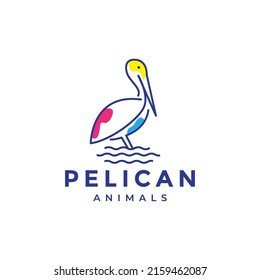 line art abstract bird pelican logo design, vector graphic symbol icon illustration creative idea