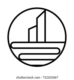 line art abstract building vector icon