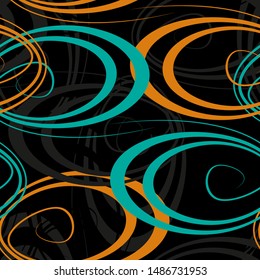 Line art abstract circles background seamless for digital wallpaper design. Vintage abstract card with colorful abstract circles for paper design