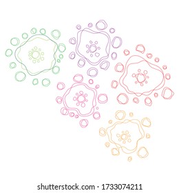 Line art abstract fantasy vector flowers. Outline floral illustration for print. Hand drawn flower graphic design. Line art, outline, doodle, simple floral image.