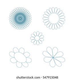 Line art abstract flowers vector illustration.
