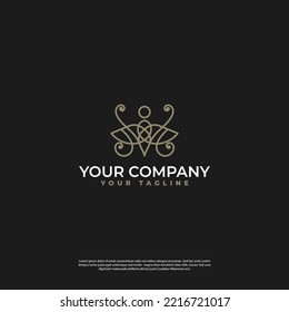 line art abstract insect logo minimalist