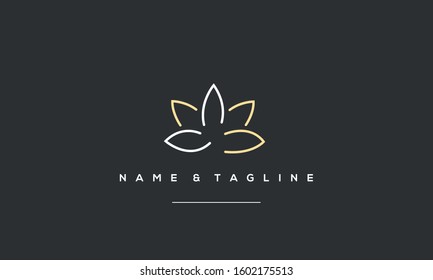 A line art abstract lotus logo