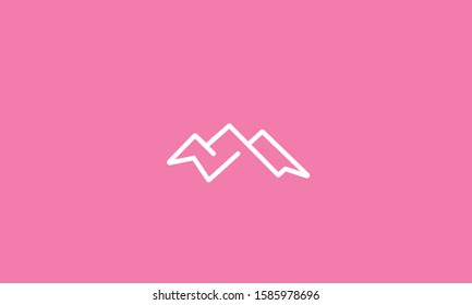 A line art abstract mountain range icon logo