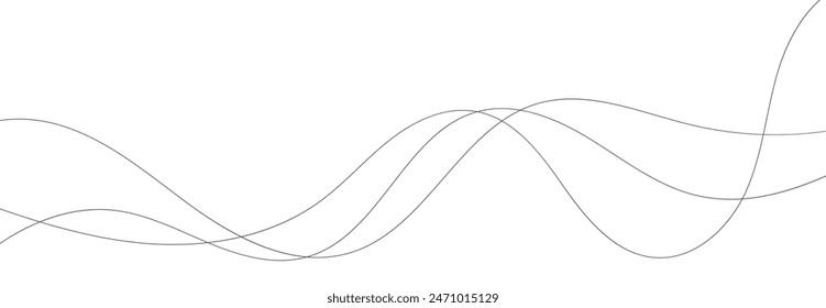 Line art abstract vector illustration. Wavy lines.