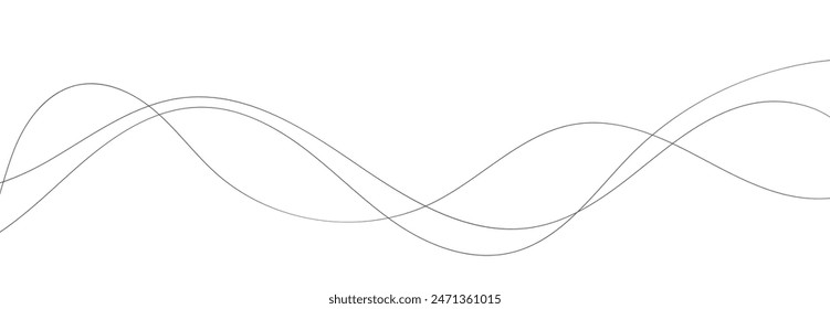 Line art abstract vector illustration. Wavy lines.