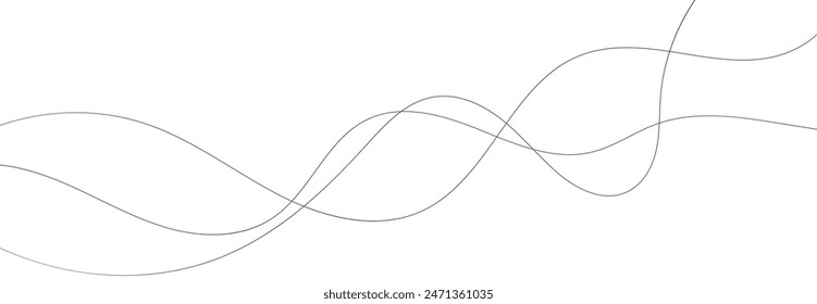 Line art abstract vector illustration. Wavy lines.