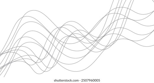 Line art abstract vector illustration. Wavy lines.