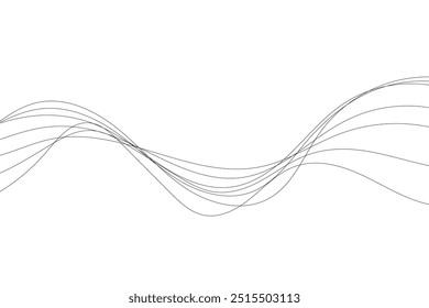 Ilustración vectorial abstracta de arte lineal. Líneas onduladas.