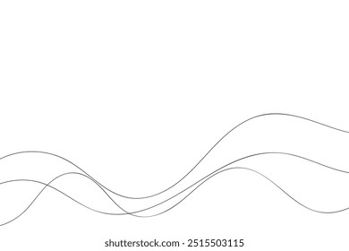 Line art abstract vector illustration. Wavy lines.