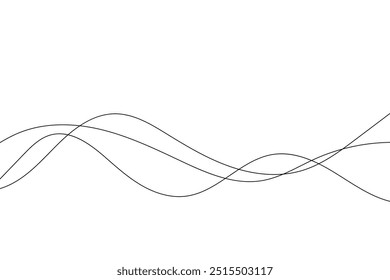 Line art abstract vector illustration. Wavy lines.