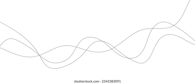 Ilustración vectorial abstracta de arte lineal. Líneas onduladas.