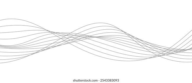 Line art abstract vector illustration. Wavy lines.