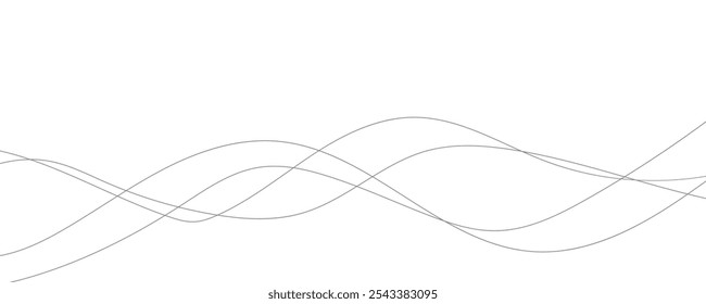 Line art abstract vector illustration. Wavy lines.
