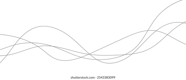 Ilustración vectorial abstracta de arte lineal. Líneas onduladas.