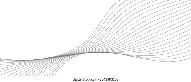 Line art abstract vector illustration. Wavy lines.