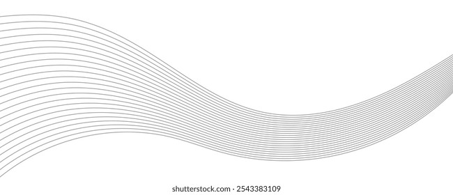 Line art abstract vector illustration. Wavy lines.
