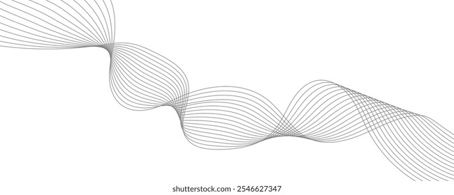 Line art abstract vector illustration. Wavy lines.	
