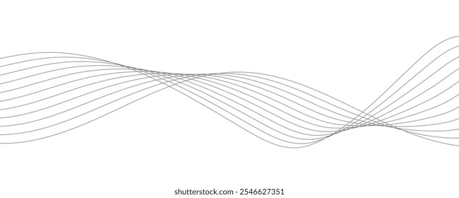 Ilustración vectorial abstracta de arte lineal. Líneas onduladas.	
