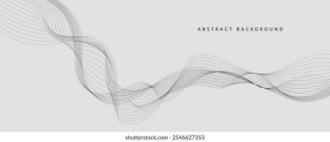 Ilustración vectorial abstracta de arte lineal. Líneas onduladas.	

