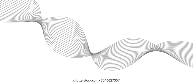 Line art abstract vector illustration. Wavy lines.	

