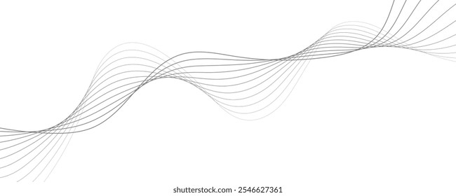 Line art abstract vector illustration. Wavy lines.	
