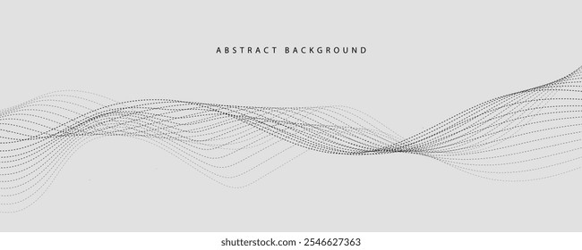 Line art abstract vector illustration. Wavy lines.	
