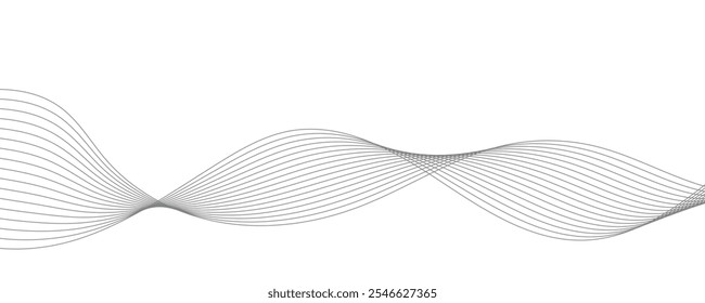 Line art abstract vector illustration. Wavy lines.	
