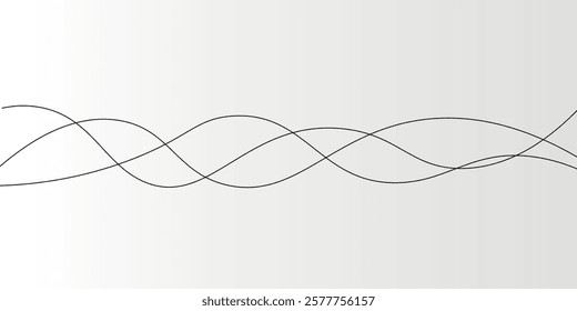Line art abstract vector illustration. Wavy lines.