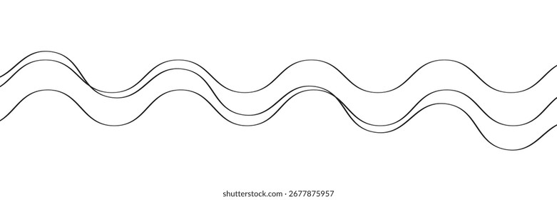 Line art abstract vector illustration. Wavy lines.