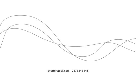 Ilustración vectorial abstracta de arte lineal. Líneas onduladas.