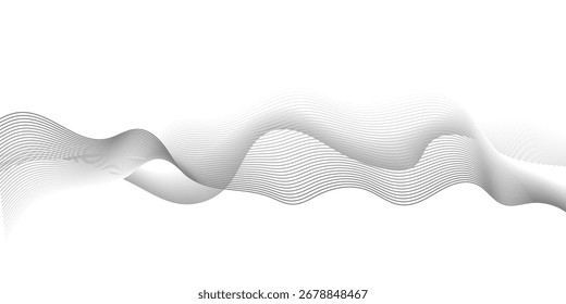 Line art abstract vector illustration. Wavy lines.