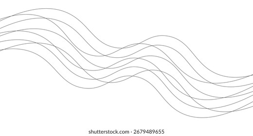 Ilustración vectorial abstracta de arte lineal. Líneas onduladas. Vector eps10
