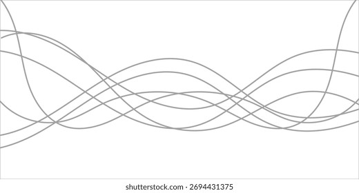 Ilustración vectorial abstracta de arte lineal. Líneas onduladas.

