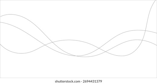 Ilustración vectorial abstracta de arte lineal. Líneas onduladas.

