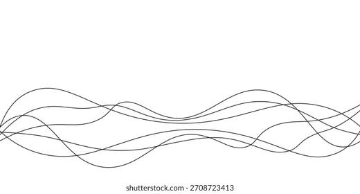 Ilustração vetorial abstrata de arte em linha. Linhas onduladas.