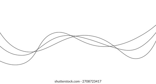 Ilustración vectorial abstracta de arte lineal. Líneas onduladas.