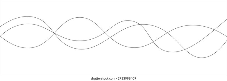 Ilustración vectorial abstracta de arte lineal. Líneas onduladas.

